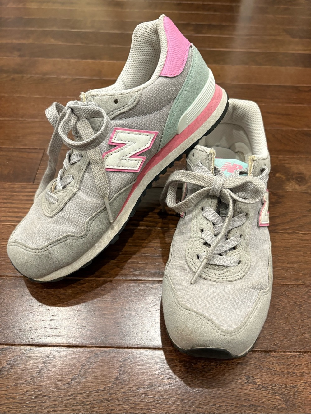 New Balance Girls 515 Sneakers Grey Pink Mint Green Lace Up Shoes Youth 3